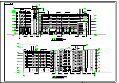 某地七层框架结构学校办公楼建筑cad设计施工图纸-图二