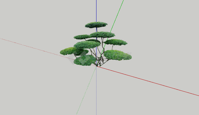 绿色细致绿丝带造型树su模型-图一