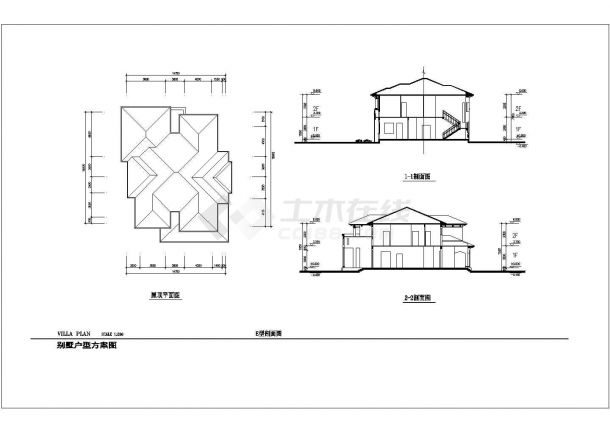 某二层砖混结构新农村简欧别墅设计cad建筑方案图（含效果图）-图一