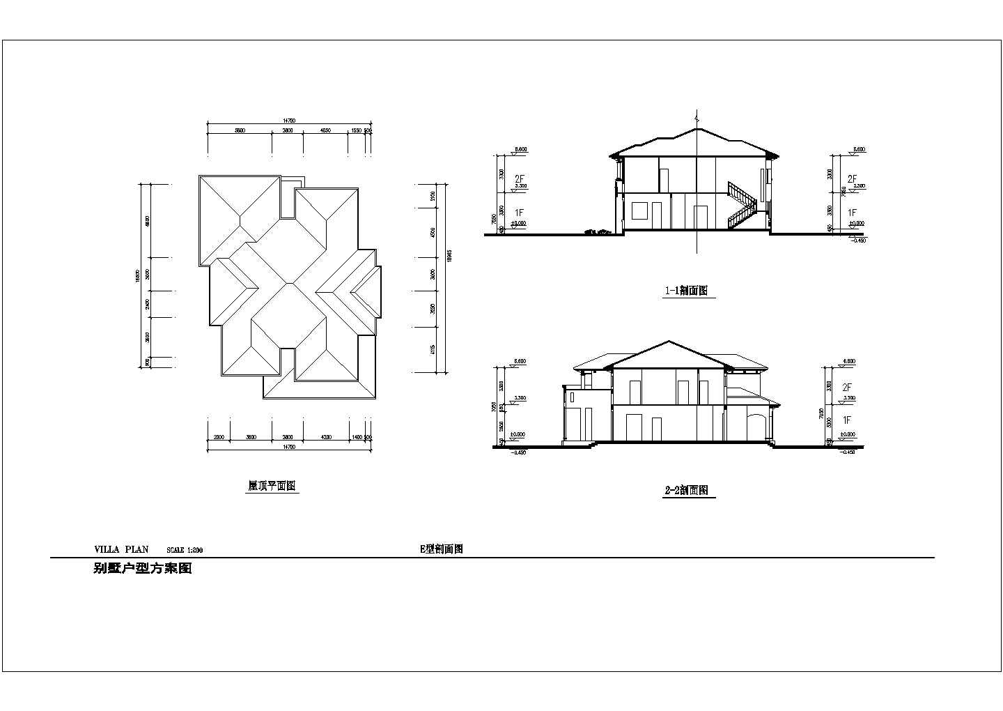 某二层砖混结构新农村简欧别墅设计cad建筑方案图（含效果图）