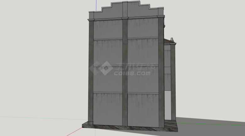 民国风情多层商业建筑su模型-图一