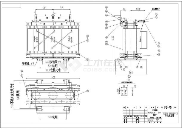某10kV干式变压器总装CAD大样完整-图一