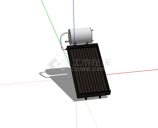 黑色白色太阳能热水器su模型-图二