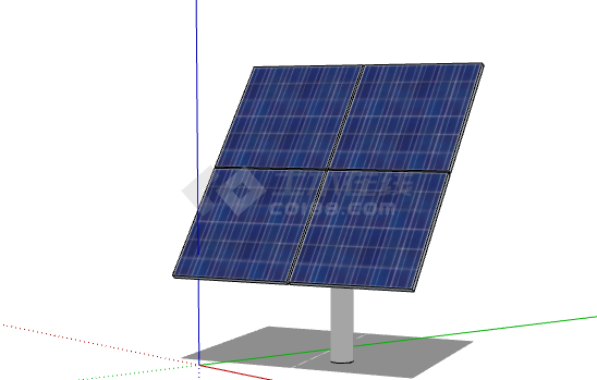 蓝色板子太阳能电池板su模型-图一