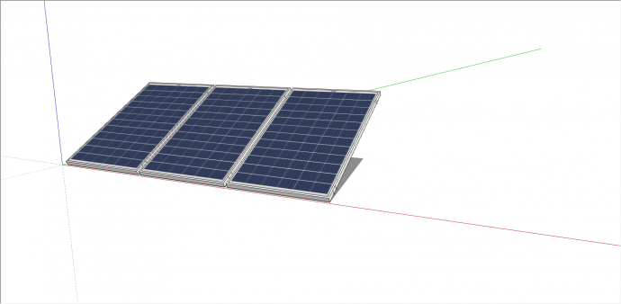 蓝白太阳能电池板组合su模型_图1