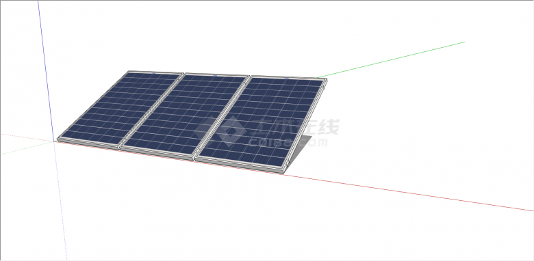 蓝白太阳能电池板组合su模型-图一
