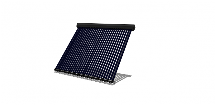 全黑系太阳能电池板su模型_图1