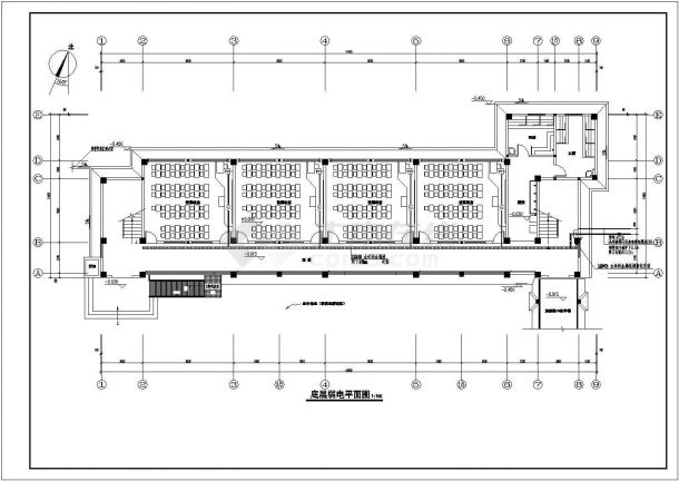 教学楼设计_某四层学校教学楼强弱电施工CAD图-图二