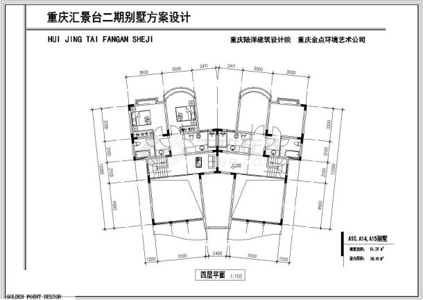 汇景台别墅建筑设计CAD施工图-图二