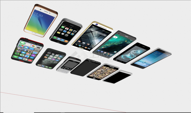现代多款手机电子产品su模型-图二