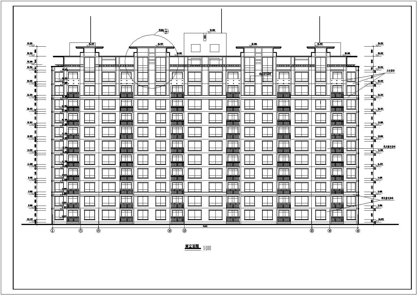 11层3单元每单元2户（单元内户型不对称）住宅楼设计cad图
