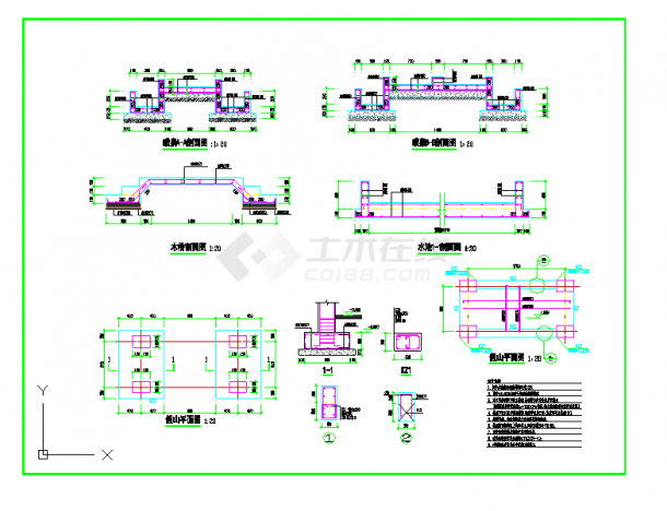 泉州宾馆庭院园林景观工程施工图CAD图纸-图一