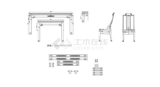  Design Drawing of a Middle Ancient Auspicious Cloud Ruyi Dining Chair - Figure 1