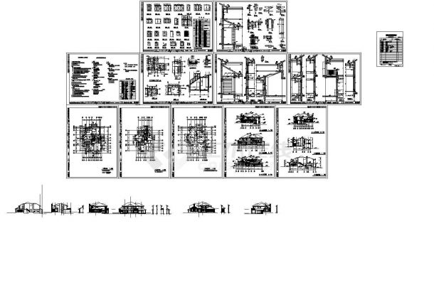 重庆涪陵区某380平米2层高档别墅建筑设计CAD施工图-图一