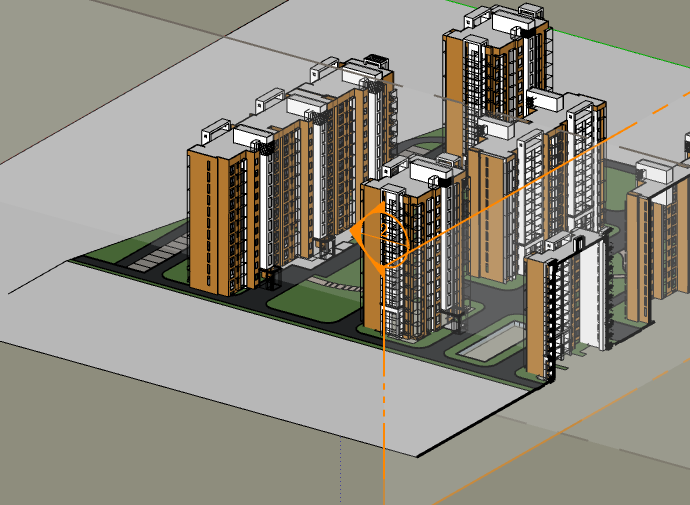 黄色现代独栋住宅su模型_图1