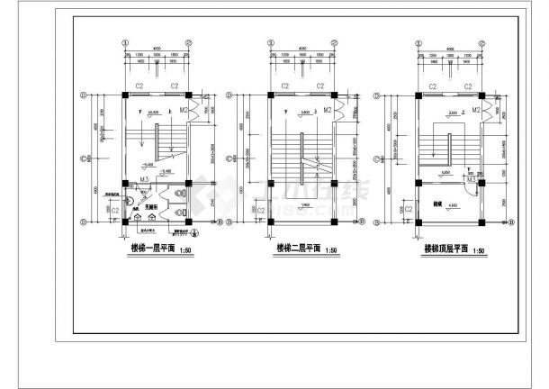 二层框架厂房CAD建筑设计施工图-图二