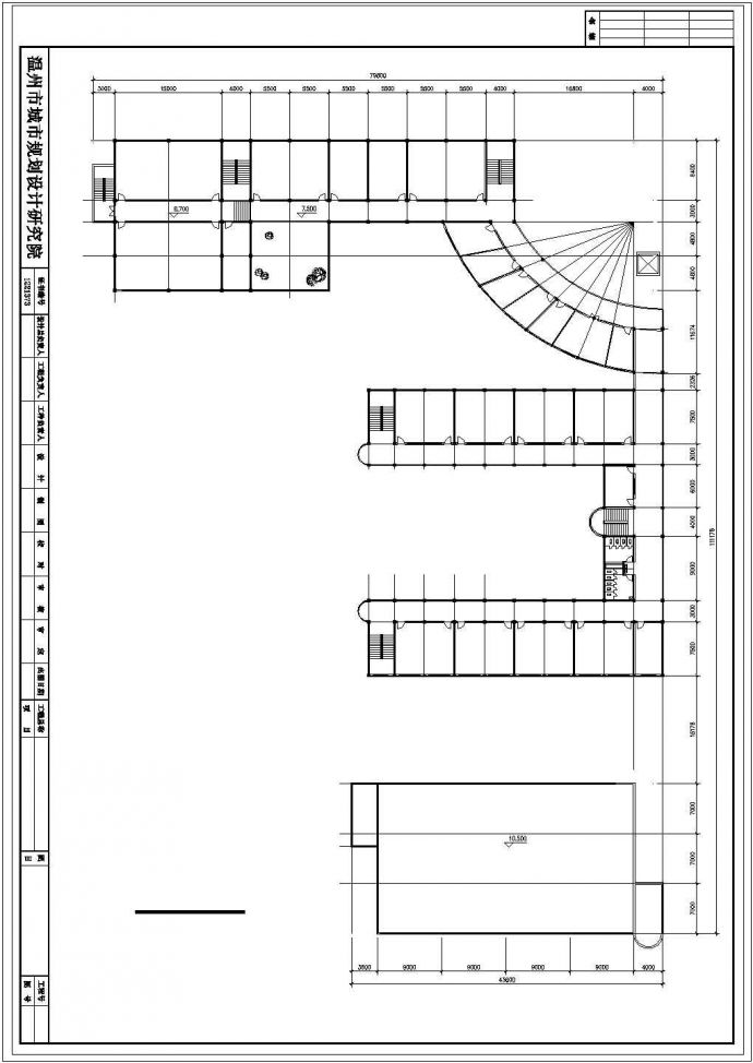温州某实验中学6层教学楼建筑设计CAD图纸（含总图）_图1