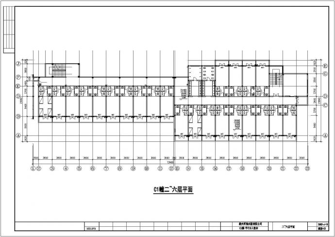 温州市某职业技术学院6层宿舍楼建筑设计CAD图纸_图1