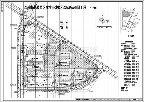 温州市某大学5.3万平米校区平面规划设计CAD图纸-图一
