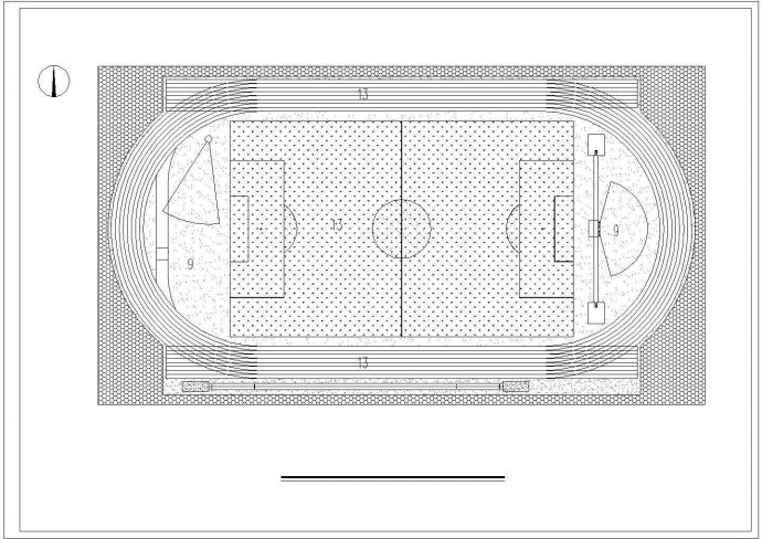 苏州市某大学内部体育操场建筑设计CAD图纸_图1