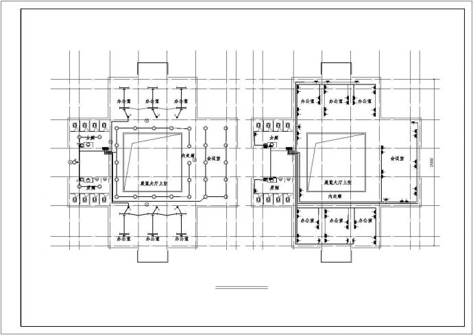 办公楼设计_某地上三层办公楼电气施工CAD图_图1