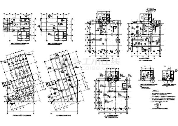 高层办公楼建筑框架结构设计CAD施工图纸-图二
