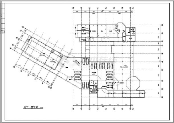地下1地上2层会所建筑设计施工图-图二