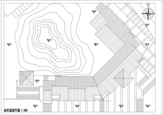 地下2地上2层别墅区会所建筑初步设计方案（cad，4张图纸）_图1