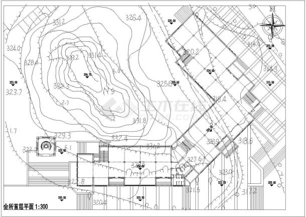 地下2地上2层别墅区会所建筑初步设计方案（cad，4张图纸）-图二