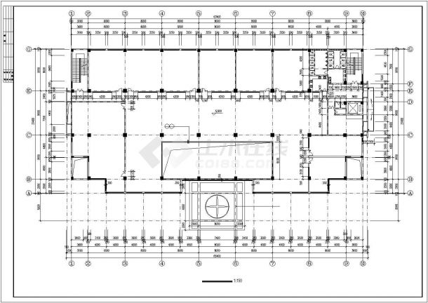 某地七层办公楼建筑施工CAD图-图二