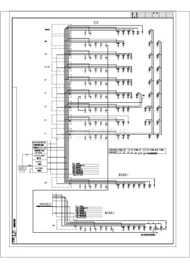 某十八层商住楼电气消防施工图纸-图一