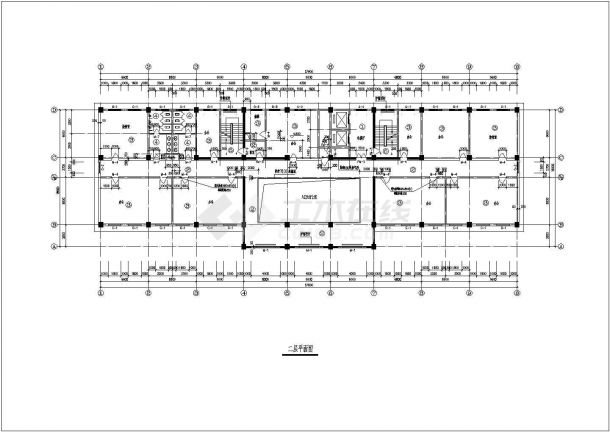 办公楼设计_某高层办公楼全套设计施工建筑方案CAD图-图二
