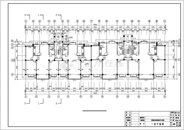 甘肃黑河水电站家属院3千平米6层框架结构住宅楼全套建筑设计CAD图纸-图一