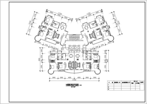 河南某小区高层建筑设计cad图(共9张)-图一