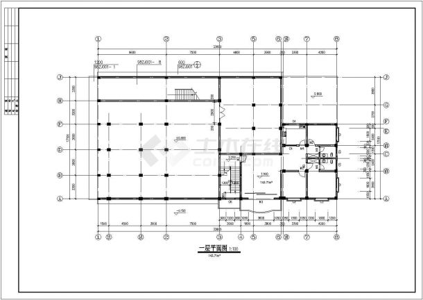 某地蝴蝶园住宅楼建筑施工cad图（共12张）-图二