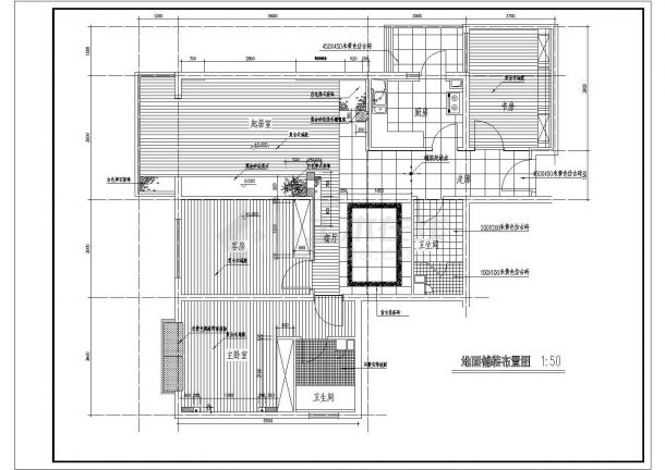 某地中式样板房设计cad施工图-图二