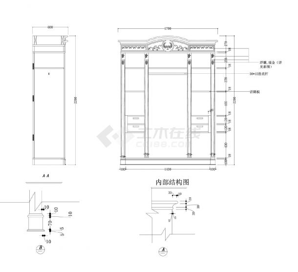 美式衣柜结构设计图-图二