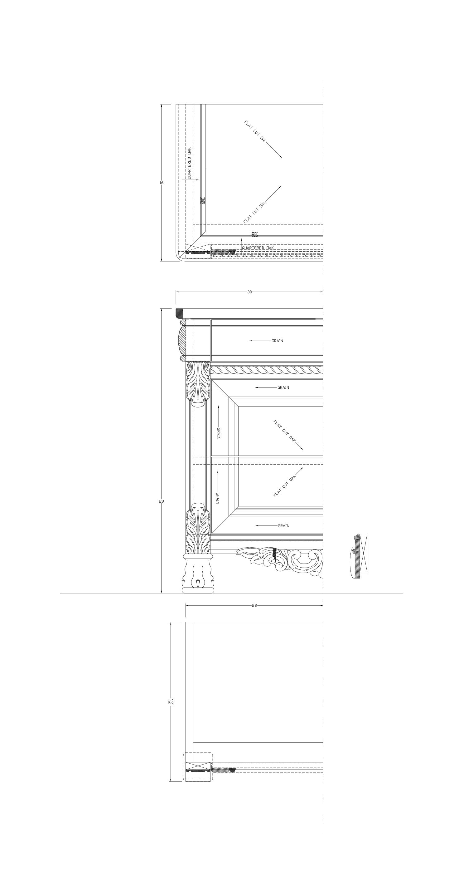 某单开门美式独柜结构设计图