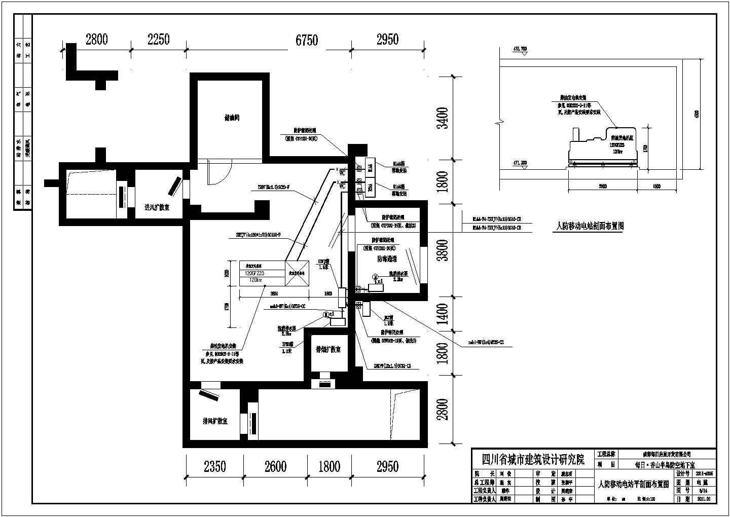 6000平地下室人防工程专项设计cad施工图