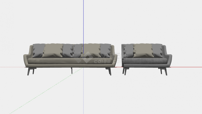 简约现代风格组合沙发su模型-图一