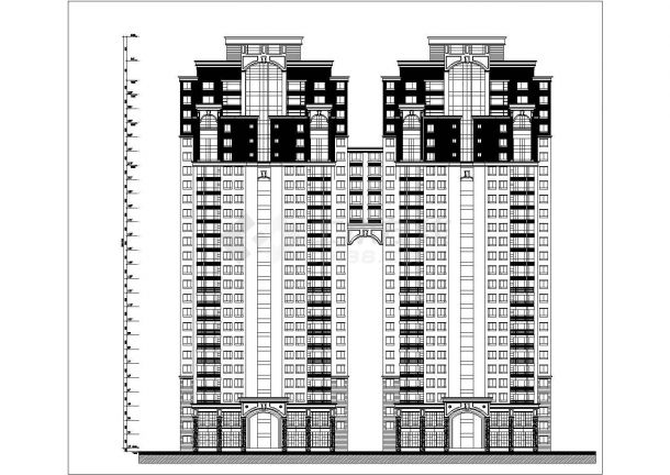 南昌某社区7200平米10层框架结构商住楼建筑设计CAD图纸（首层商用）-图一