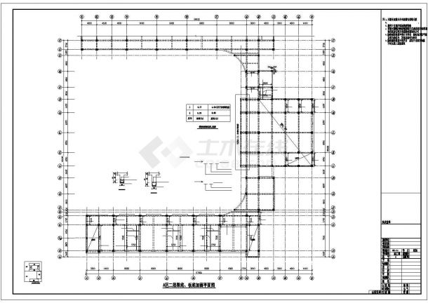 南京小学改扩建加固结构施工CAD图纸-图二