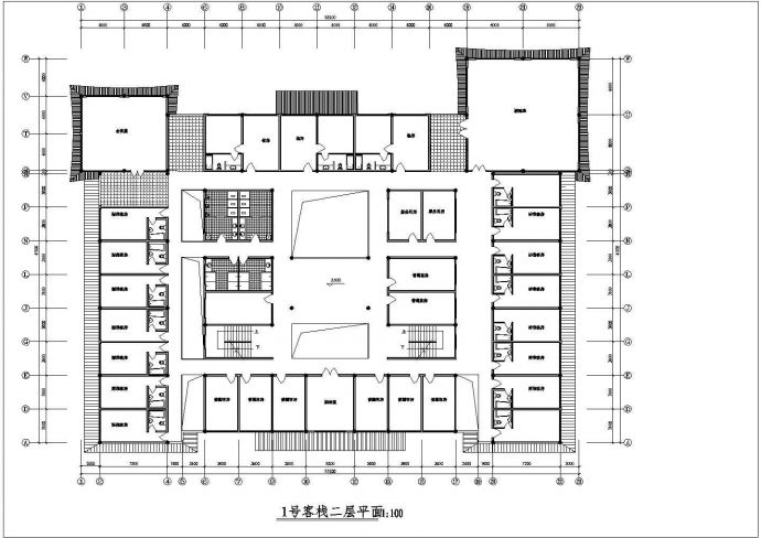 民居式客栈建筑施工初步CAD设计图_图1