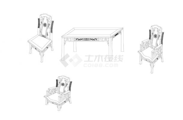 某地多张汉式餐台椅设计图-图一