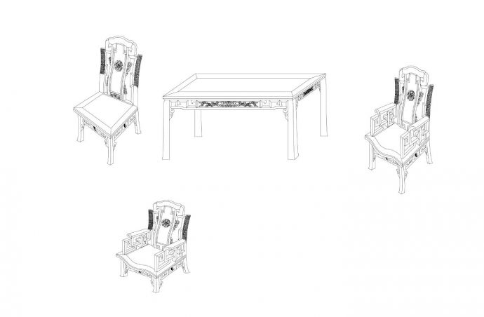 某地多张汉式餐台椅设计图_图1