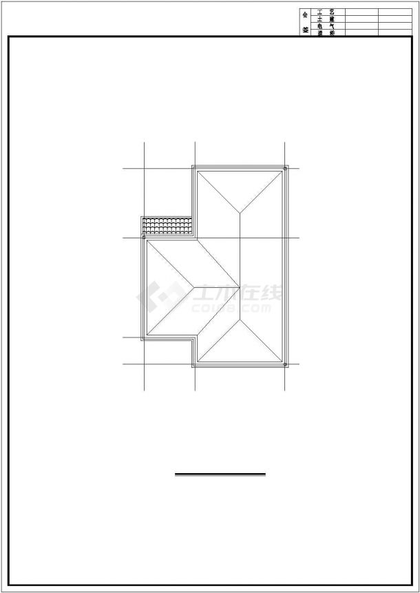 某三层砖混结构新农村别墅设计cad建筑平面方案图纸（含效果图）-图二