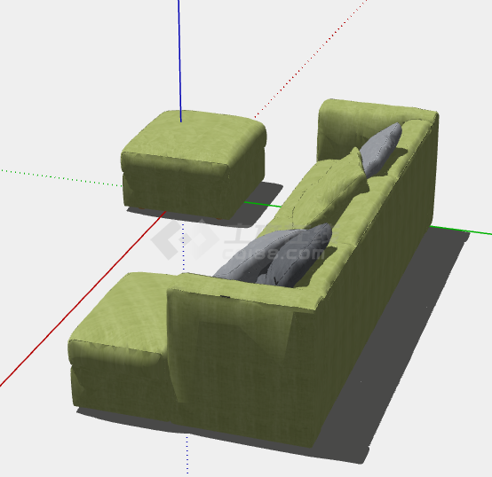 独立小沙发可坐单人组合沙发的SU模型-图二