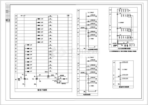 某17层高层住宅电气CAD设计大样全套图纸-图二
