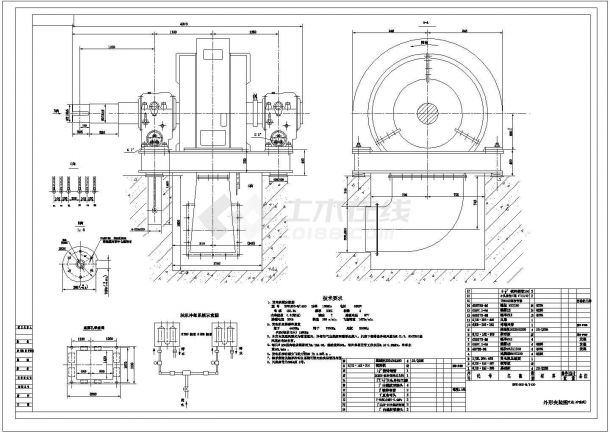 某发电机外形图CAD详细设计节点图-图一