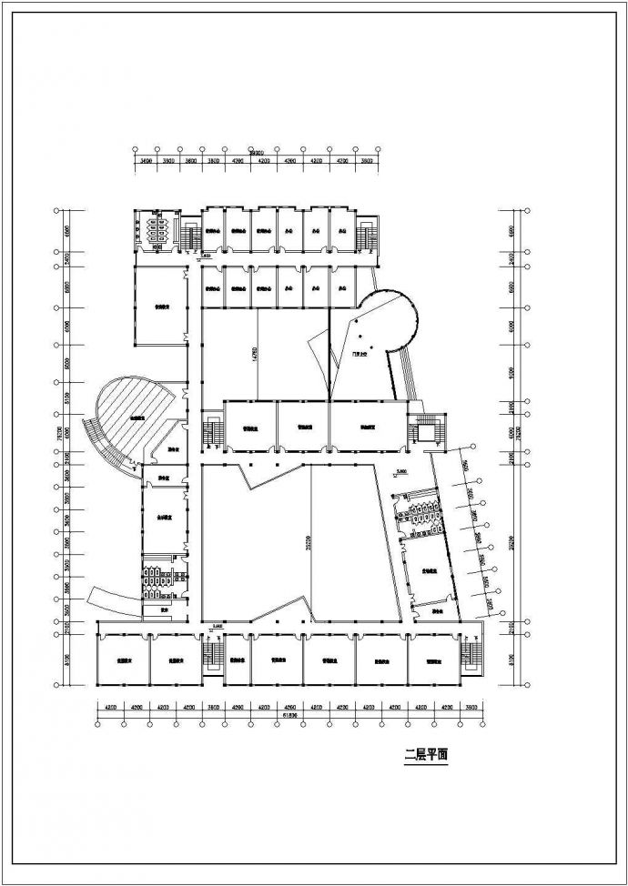 达州市某实验中学4层教学楼建筑设计CAD图纸_图1